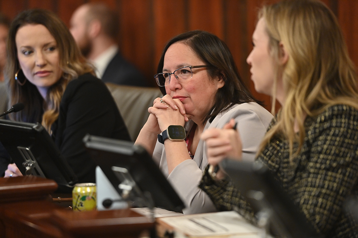 State Senator Cristina Castro presides over the Senate Executive Committee.